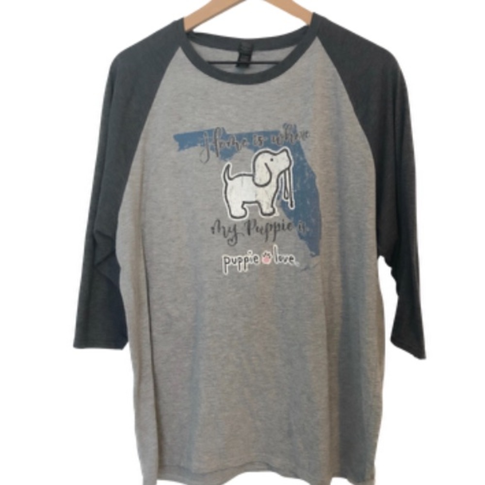 3/$15 Puppie Love Womens XL Baseball Style Shirt